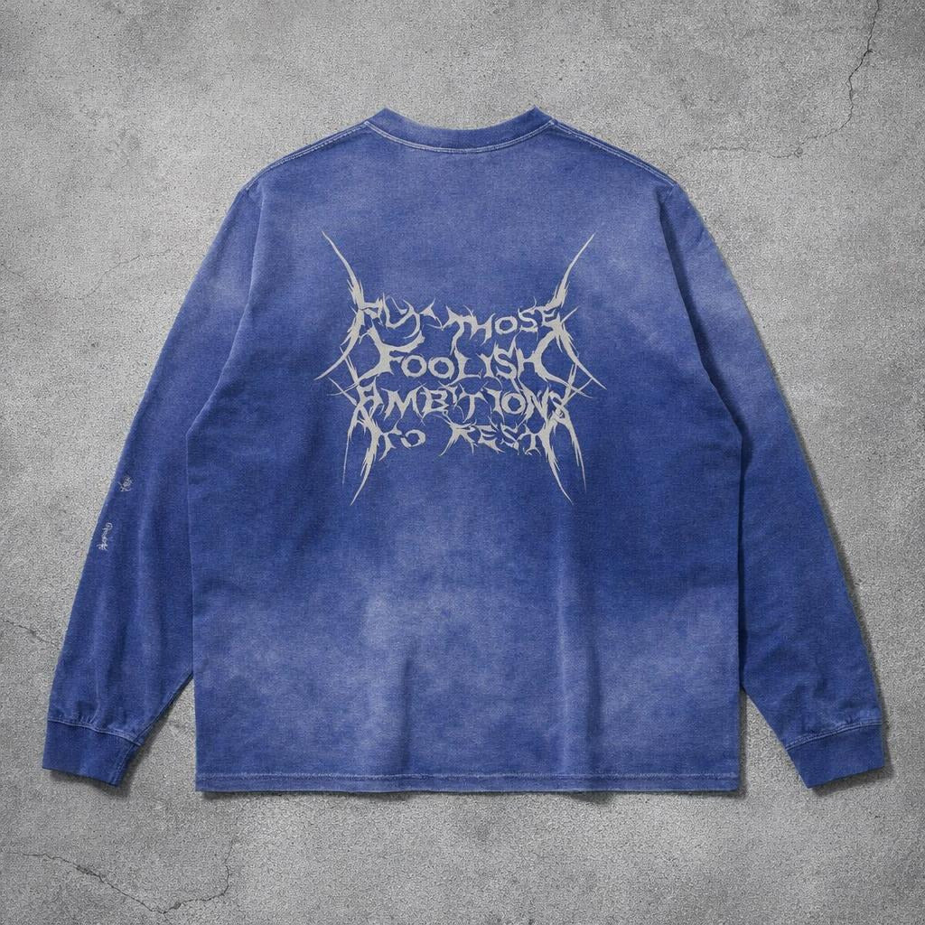 "DOWN AGAIN" sunfaded oversized long sleeve