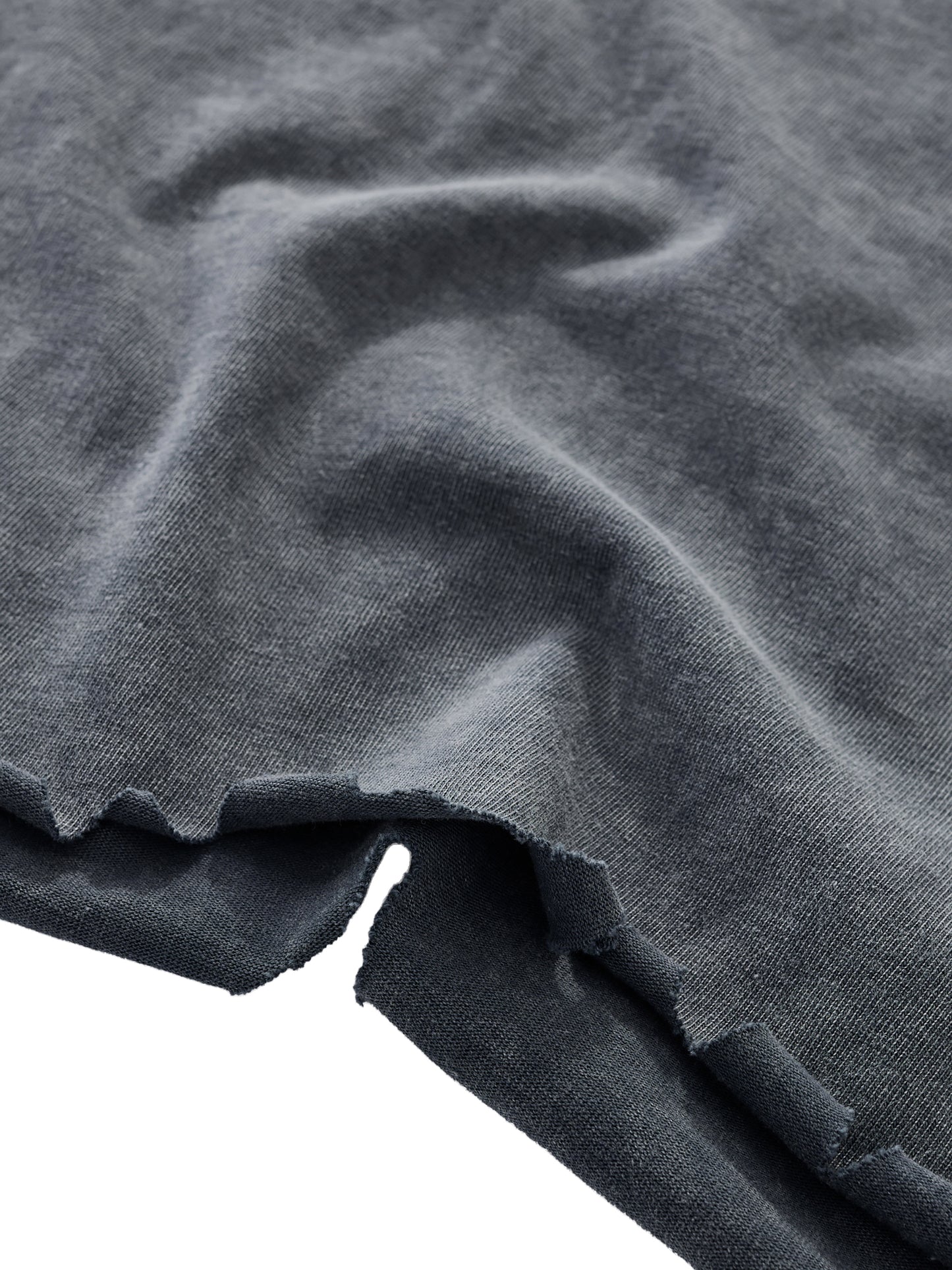 "Reclusive" Black Snow Wash Raw-Hem Boxy T-shirt