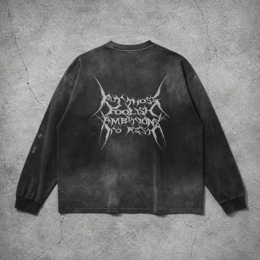 "DOWN AGAIN" sunfaded oversized long sleeve