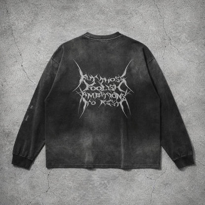 "DOWN AGAIN" sunfaded oversized long sleeve