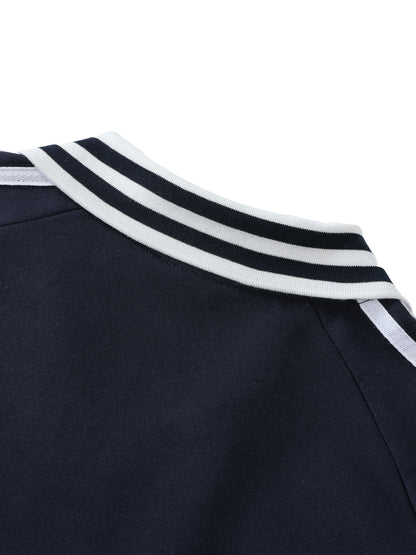 Nightreign "THE DOLL" Contrast Striped Lapel Collar Sweatshirt