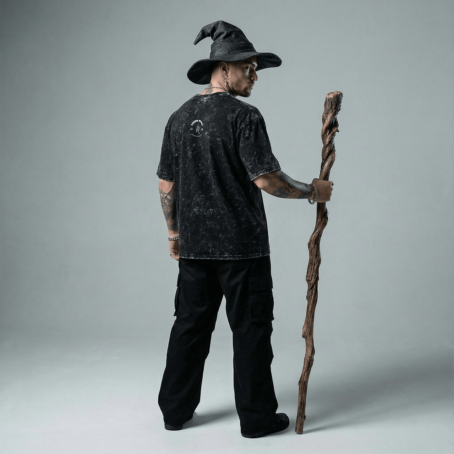 "Recluse"  Snow wash oversized distressed Hem Tee