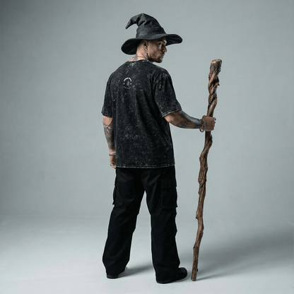 "Recluse"  Snow wash oversized distressed Hem Tee